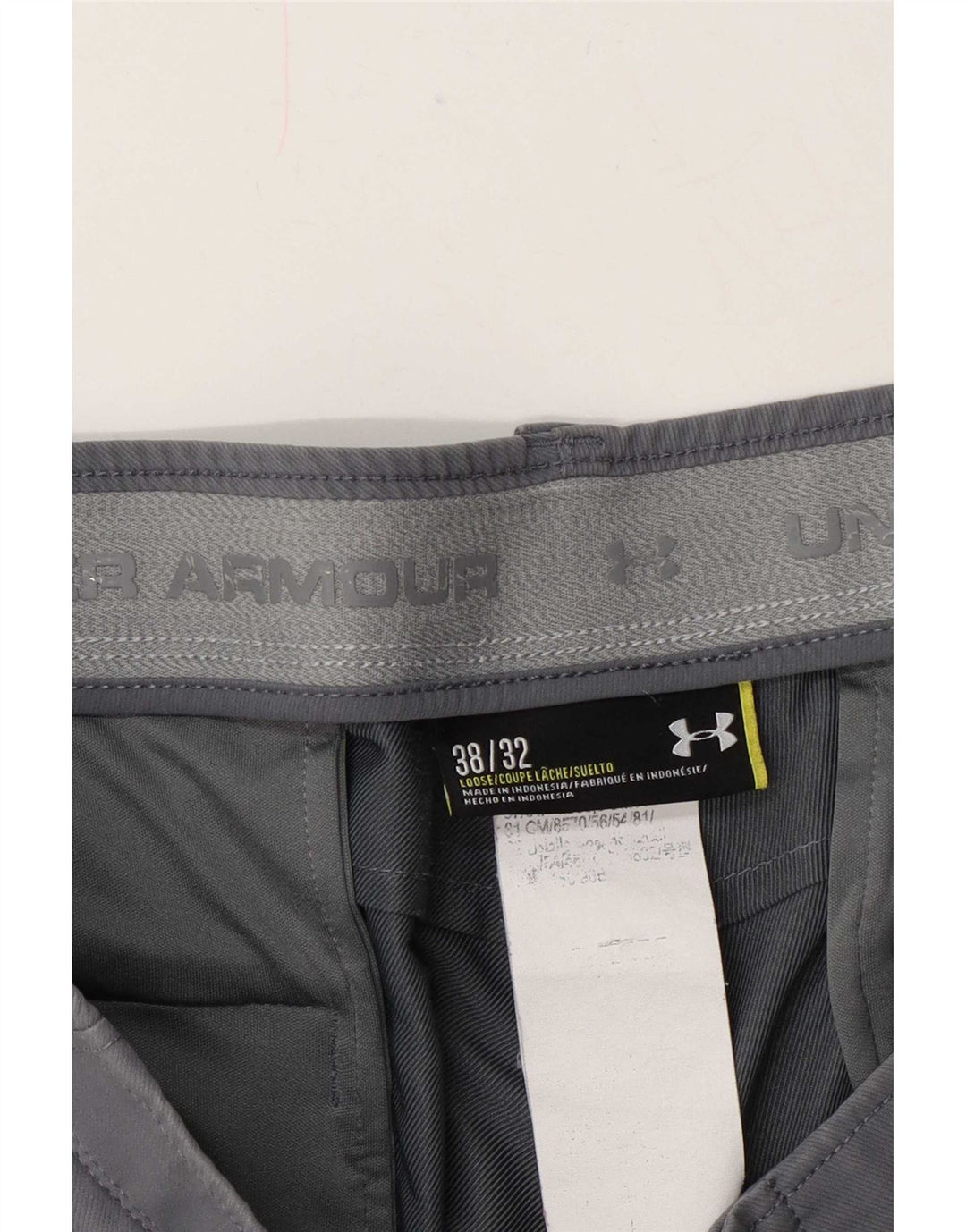 Pantaloni chino dritti da uomo Under Armour W38 L32 Grigi