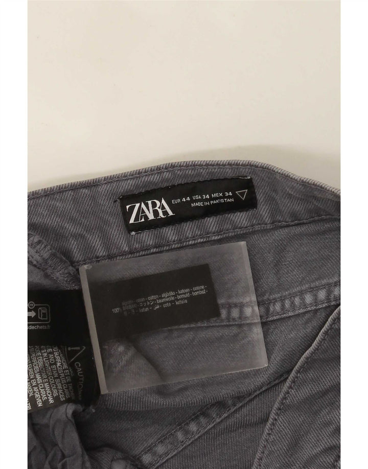Jeans dritti da uomo Zara EU 44 Large W34 L32 Cotone grigio