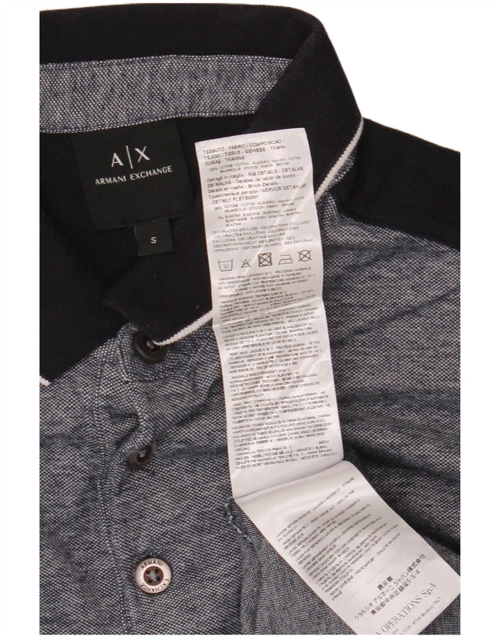 Polo da uomo ARMANI EXCHANGE piccola in cotone color block grigio