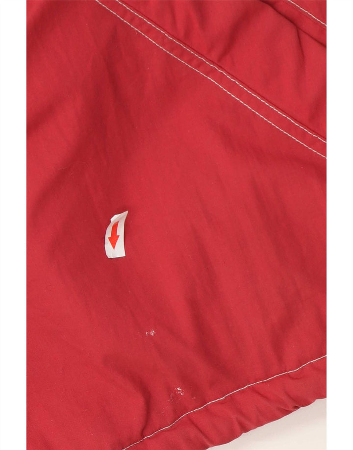 Giacca a vento vintage da uomo con cappuccio UK 40 grande poliestere rosso