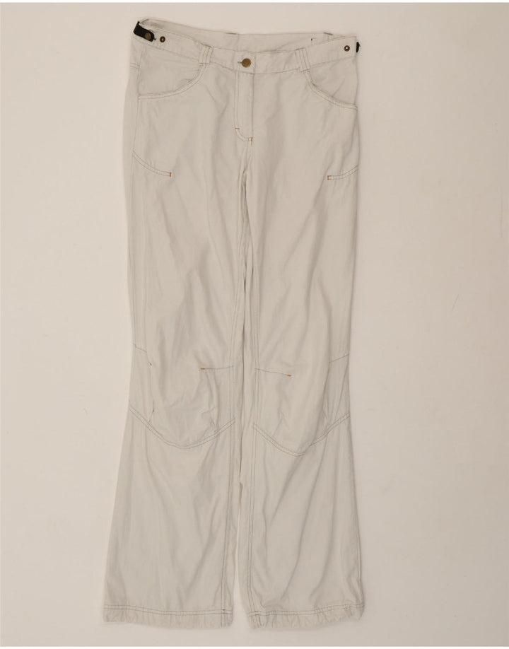 Pantaloni casual bootcut da donna VINTAGE grandi W34 L33 cotone bianco