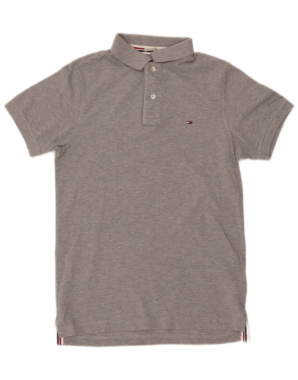 TOMMY HILFIGER Polo da uomo piccola in cotone grigio