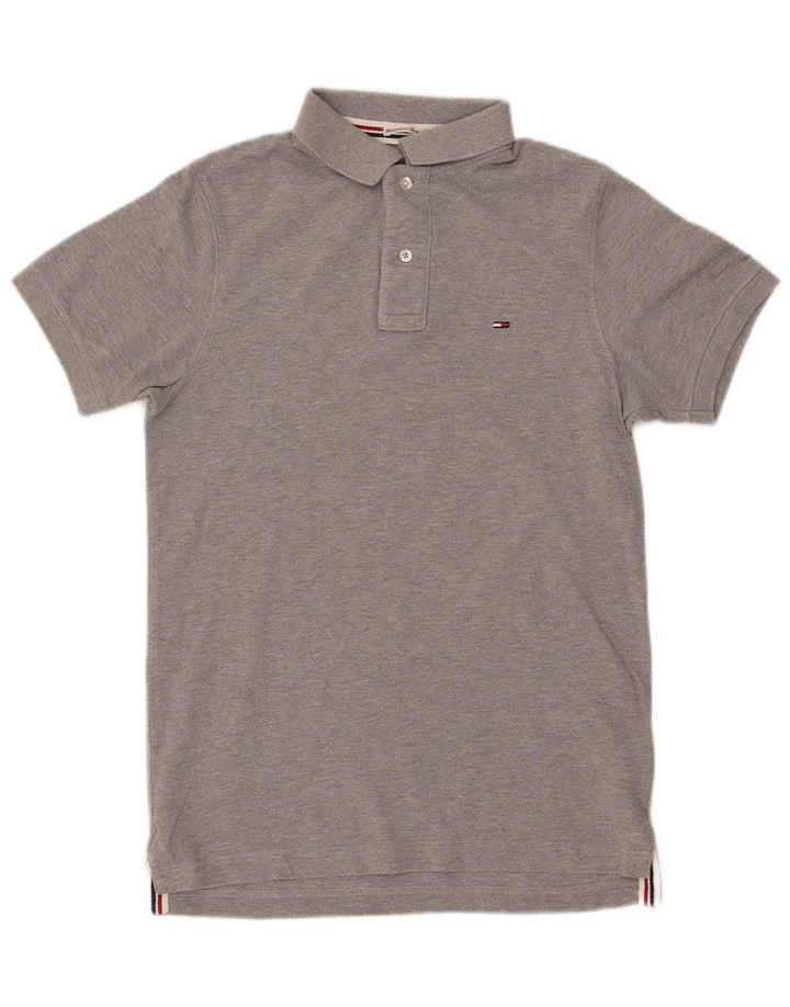 TOMMY HILFIGER Polo da uomo piccola in cotone grigio