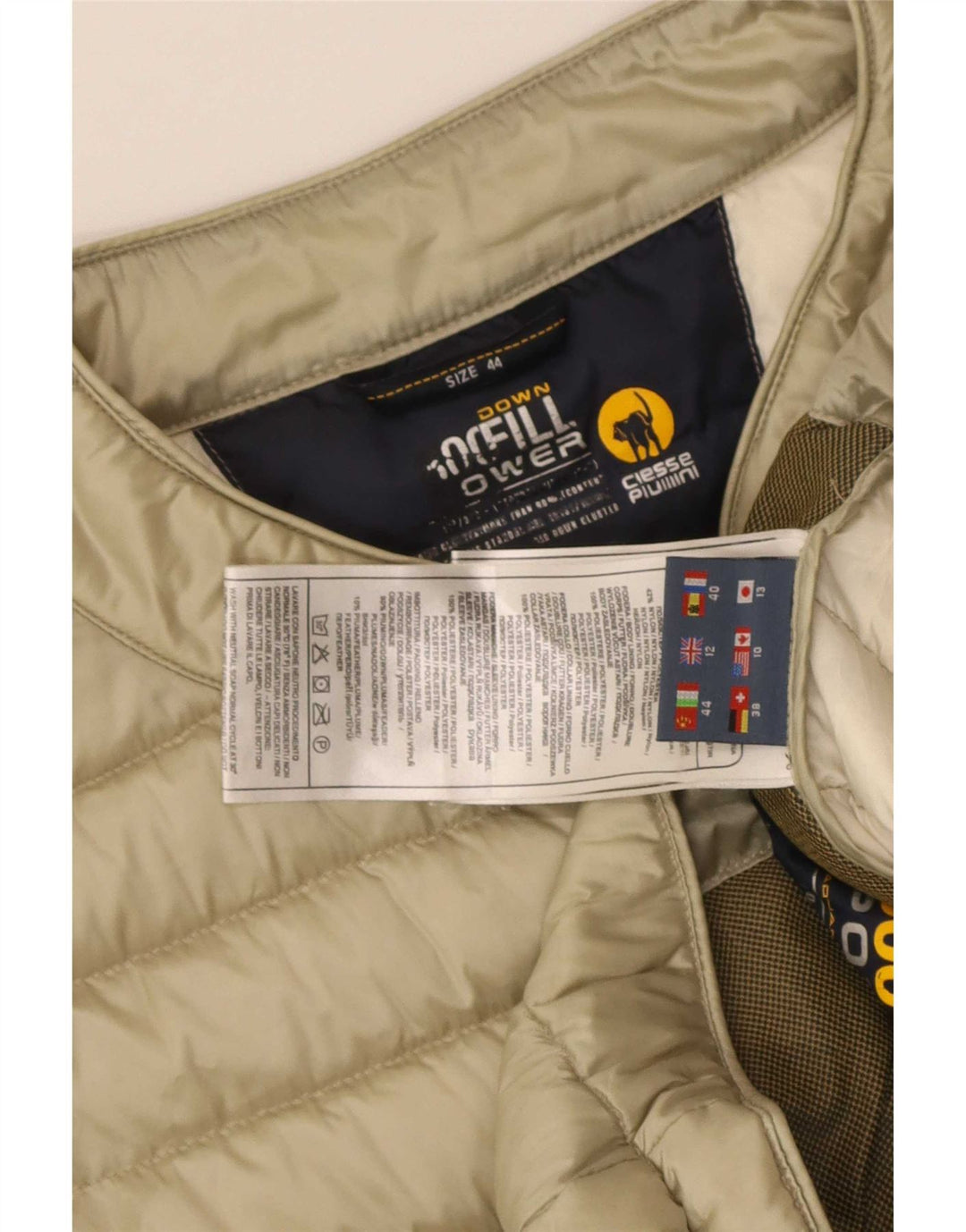 Giacca imbottita a maniche corte da donna Ciesse Piumini UK 12 Beige medio