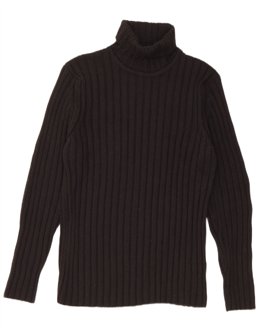 Maglione da uomo con collo alto Rifle, piccolo in lana merino nera