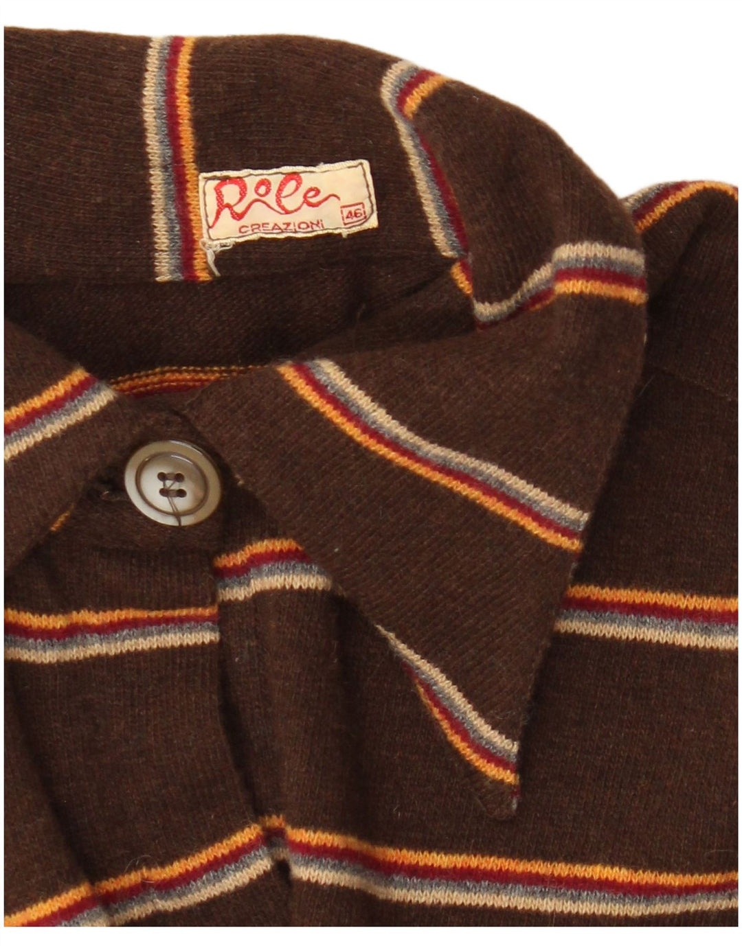 Camicia pullover vintage da donna IT 46 grande a righe marroni