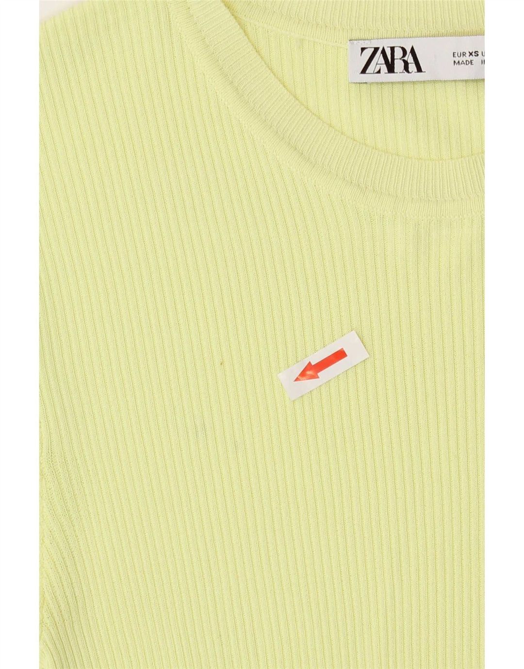 Top corto a maniche corte da donna Zara UK 4 XS giallo