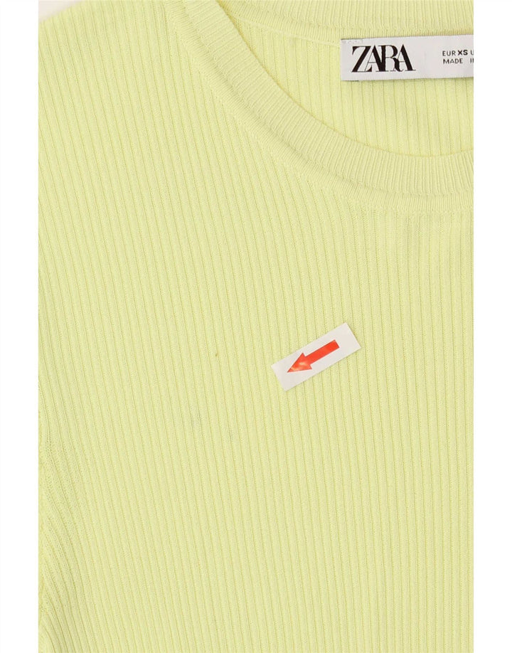Top corto a maniche corte da donna Zara UK 4 XS giallo