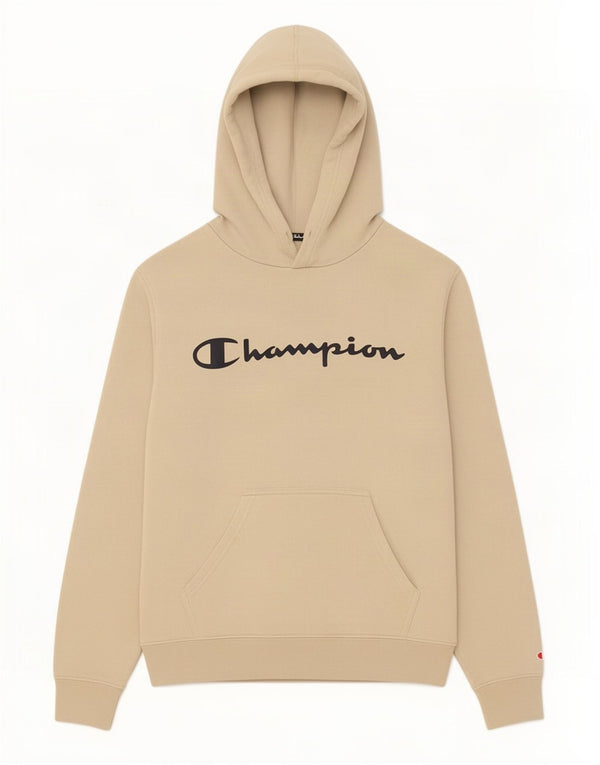 Felpa con cappuccio grafica da uomo Champion Small Beige