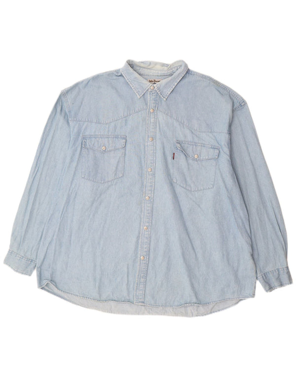 JOHN BANER Camicia di jeans da uomo 3XL Cotone blu