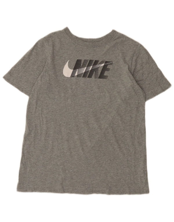 T-shirt grafica Nike da bambino con vestibilità standard, 13-14 anni, grande, in cotone grigio