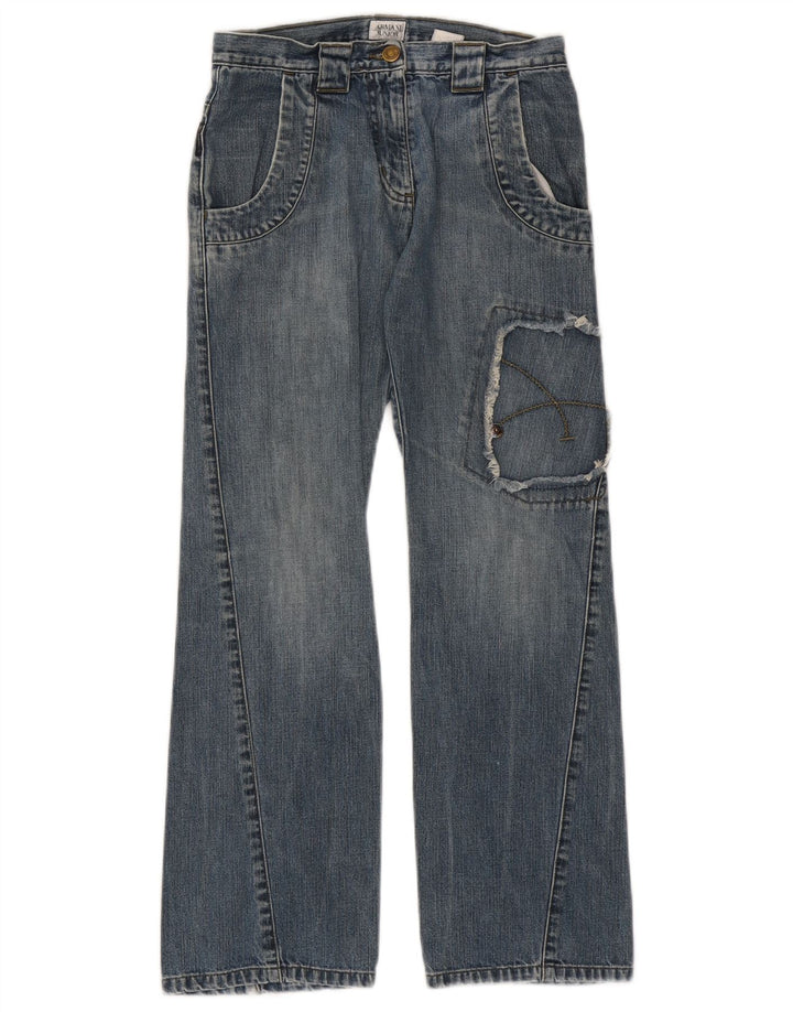 Jeans larghi per bambina Armani Junior 10-11 anni W26 L28 Patchwork blu