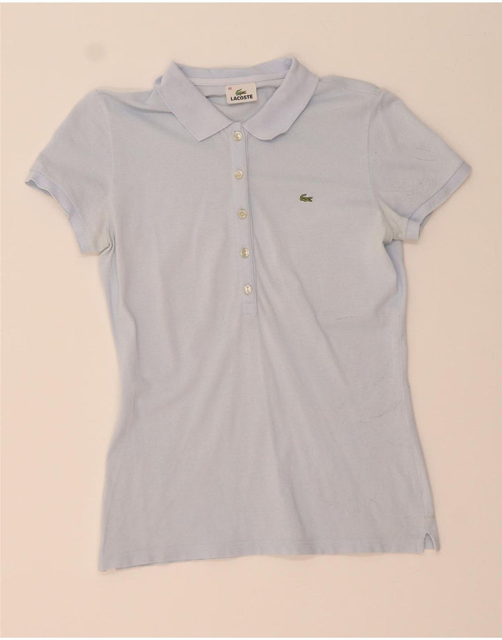 LACOSTE Womens Polo Shirt EU 40 Medium Blue Cotton