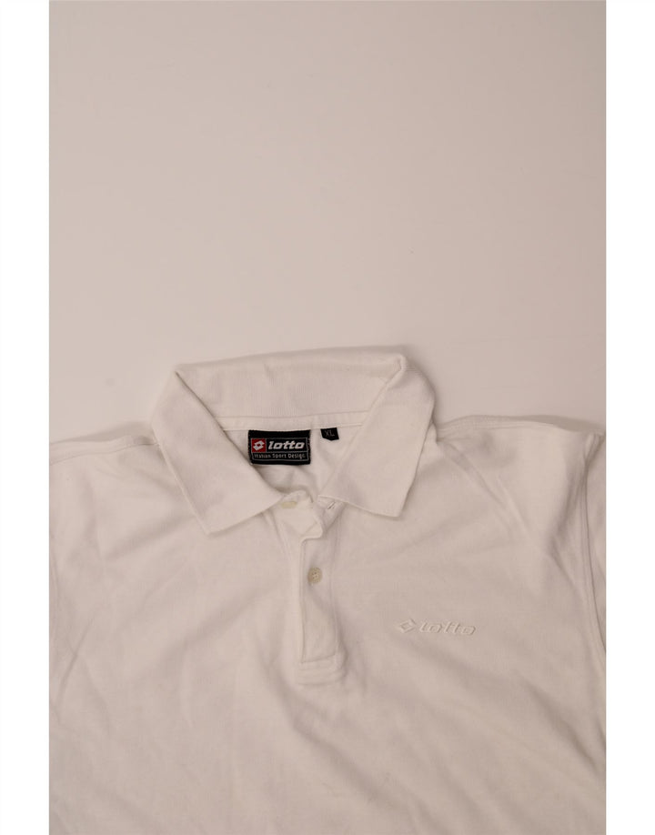 LOTTO Mens Polo Shirt XL White Vintage Lotto and Second-Hand Lotto from Messina Hembry 