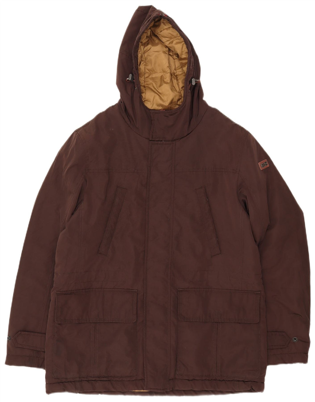 Giacca multiuso con cappuccio da uomo Napapijri UK 40 Large Marrone Poliestere