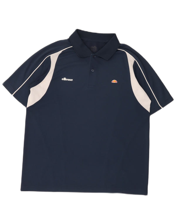 Polo da uomo Ellesse color block medio blu navy