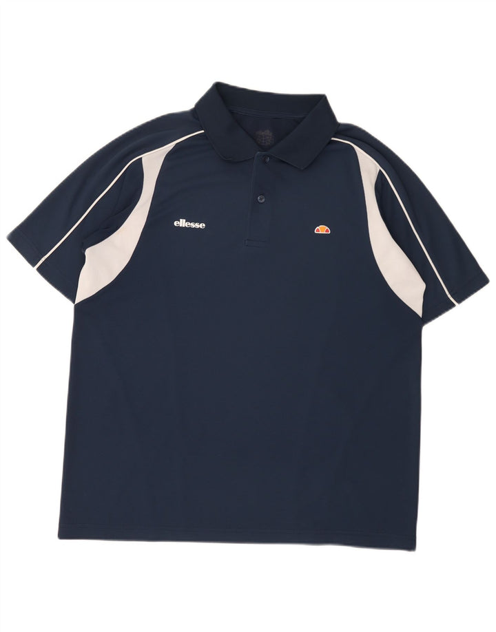 Polo da uomo Ellesse color block medio blu navy