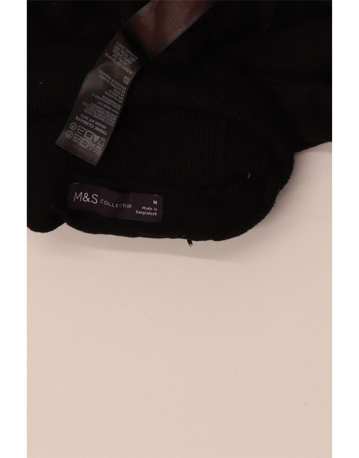 Maglione maglione a collo alto da donna Marks & Spencer UK 14 medio nero