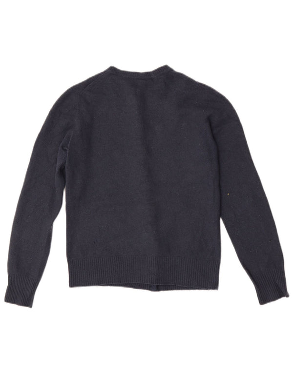 Maglione cardigan corto da donna Benetton UK 6 XS lana blu navy