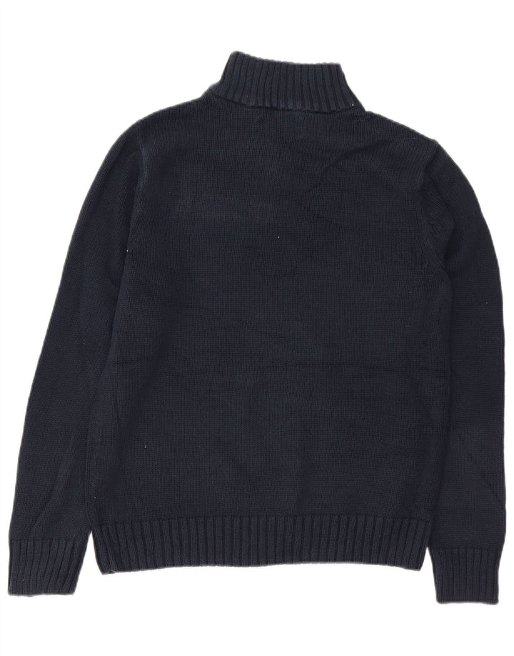 Maglione da uomo con collo con zip CHAPS piccolo in cotone blu navy