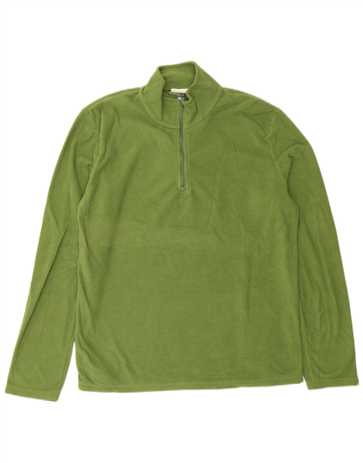 Mountain Warehouse Maglione in pile da uomo con collo con zip piccolo poliestere verde