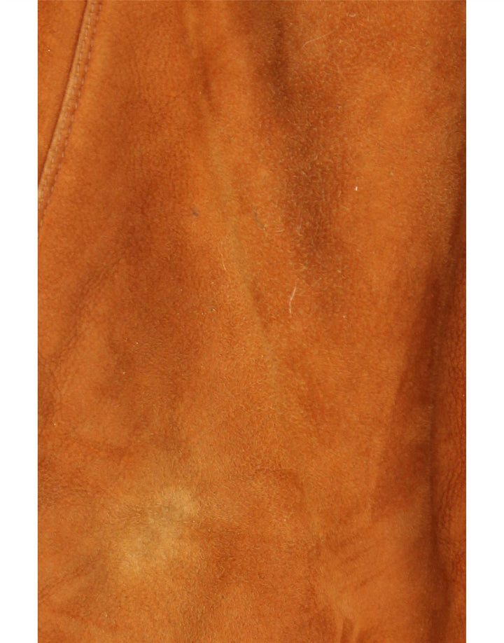 Cappotto in shearling vintage da donna dal taglio ampio IT 48 XL in pelle marrone