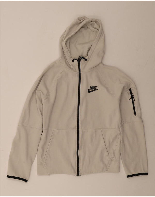 Felpa con cappuccio e zip Nike da uomo piccola in cotone grigio