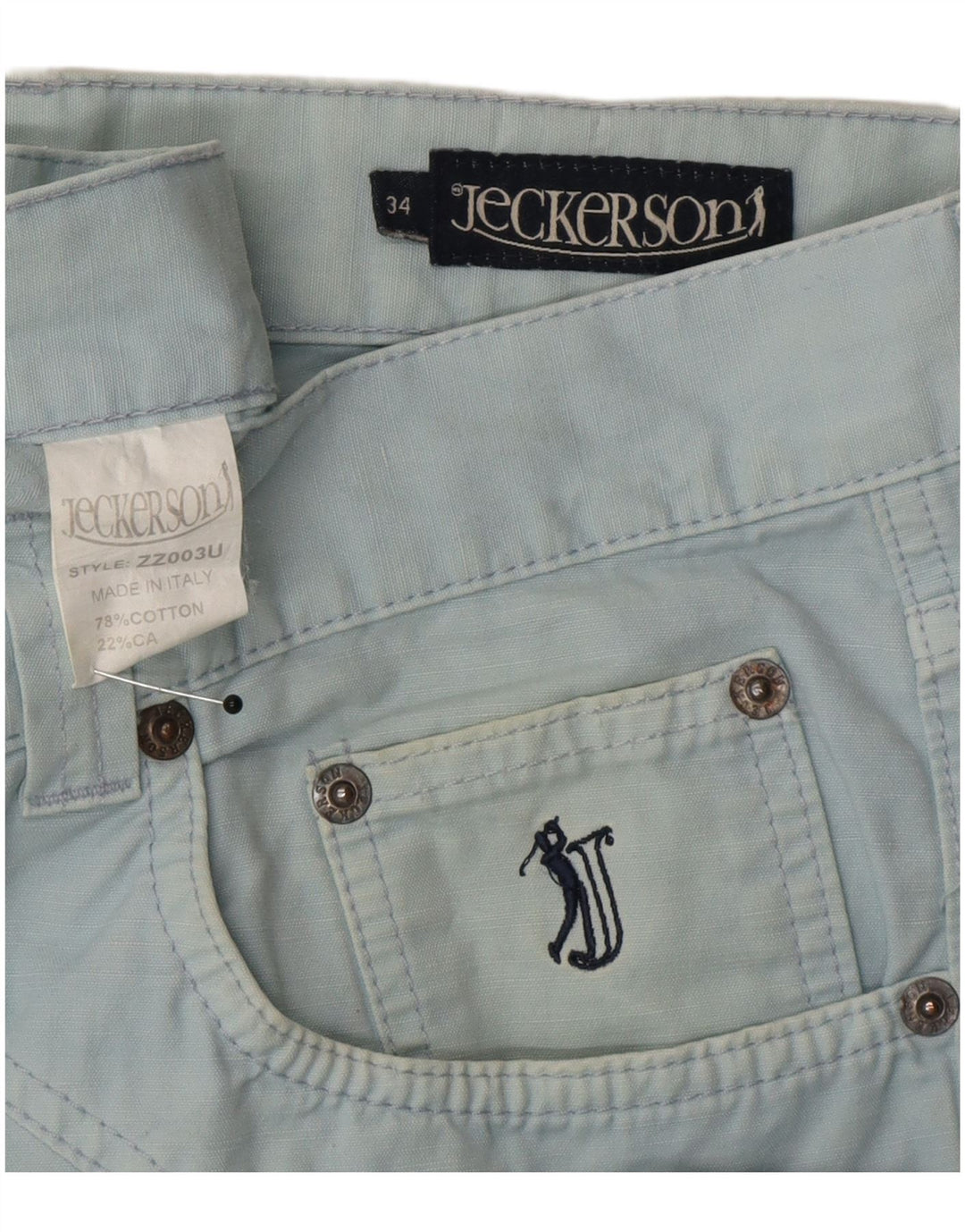 Jeans dritti da donna Jeckerson W34 L34 cotone blu