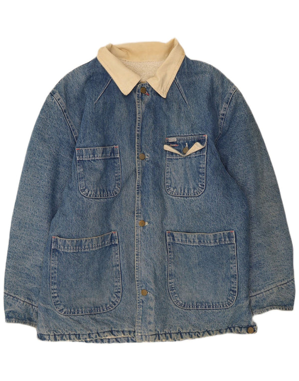 Giacca da uomo in denim Sherpa Outsider UK 40 grande cotone blu