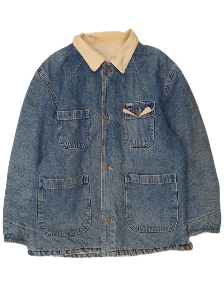 Giacca da uomo in denim Sherpa Outsider UK 40 grande cotone blu