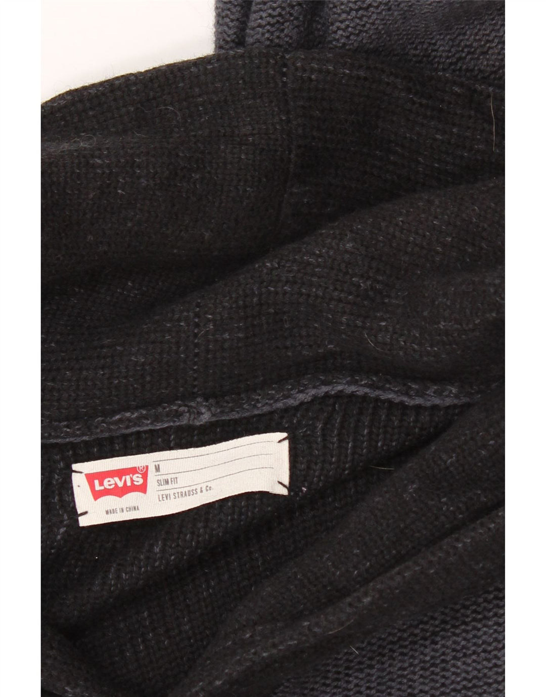 LEVI'S Mens Slim Fit Cardigan Sweater Medium Navy Blue Cotton