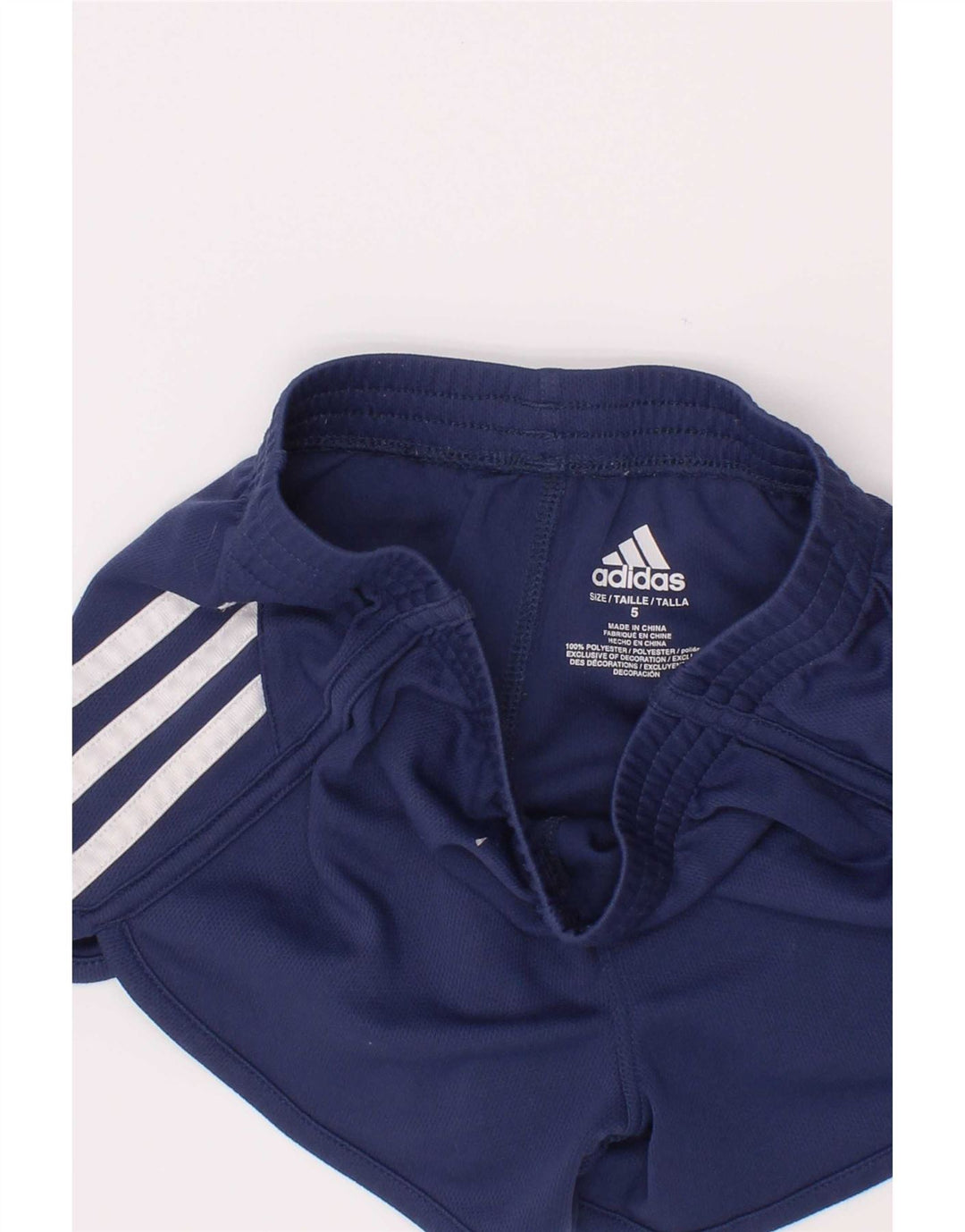 Pantaloncini sportivi Adidas per ragazze 4-5 anni in poliestere blu navy