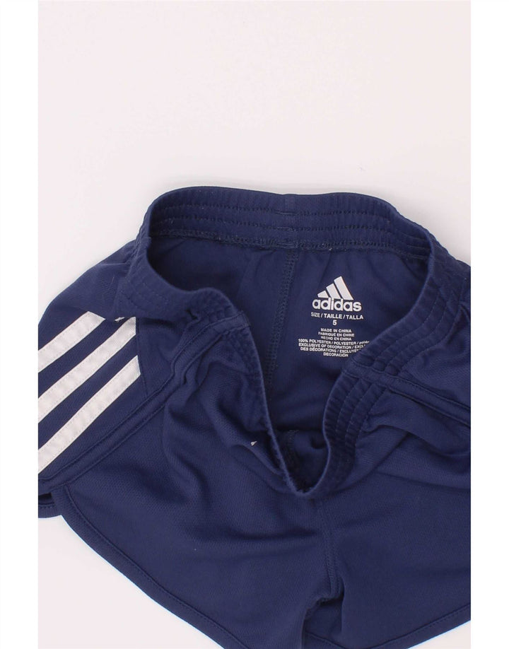 Pantaloncini sportivi Adidas per ragazze 4-5 anni in poliestere blu navy
