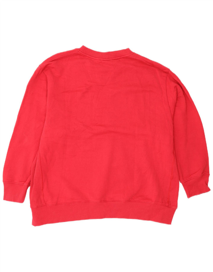Felpa oversize da donna Zara Harvard, maglione UK 16, grande, cotone rosso