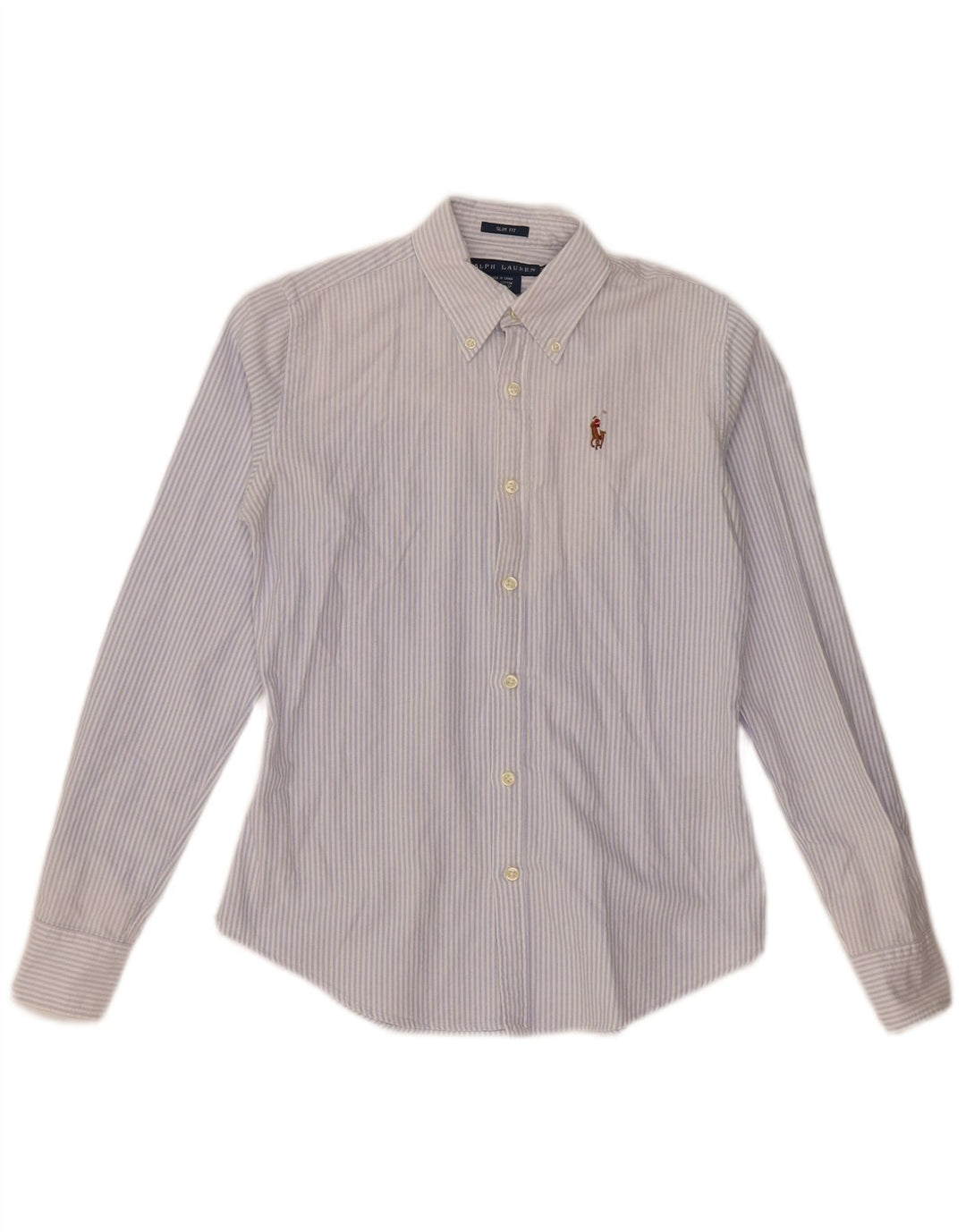 Camicia slim fit da donna RALPH LAUREN US 0 XS cotone a righe blu