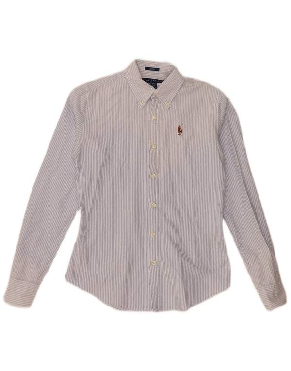 Camicia slim fit da donna RALPH LAUREN US 0 XS cotone a righe blu