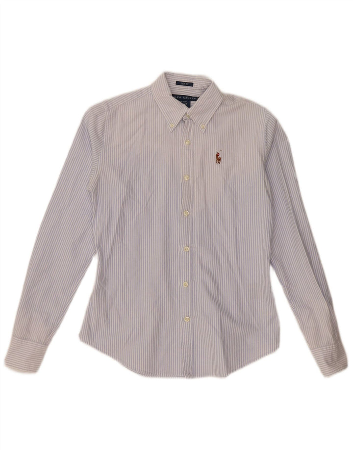 Camicia slim fit da donna RALPH LAUREN US 0 XS cotone a righe blu
