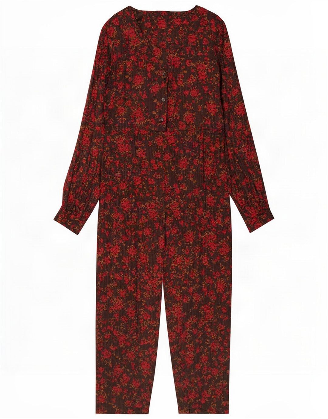 Minimum Tuta oversize da donna EU 36 Piccola viscosa floreale marrone