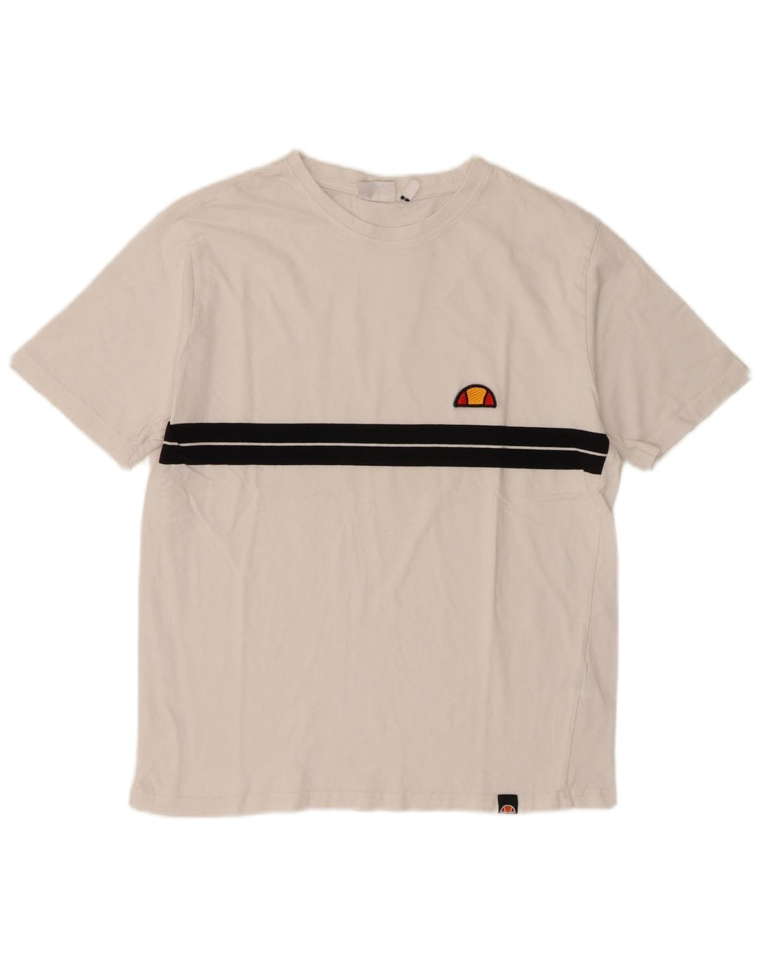 T-shirt da uomo Ellesse Top Small in cotone color block bianco
