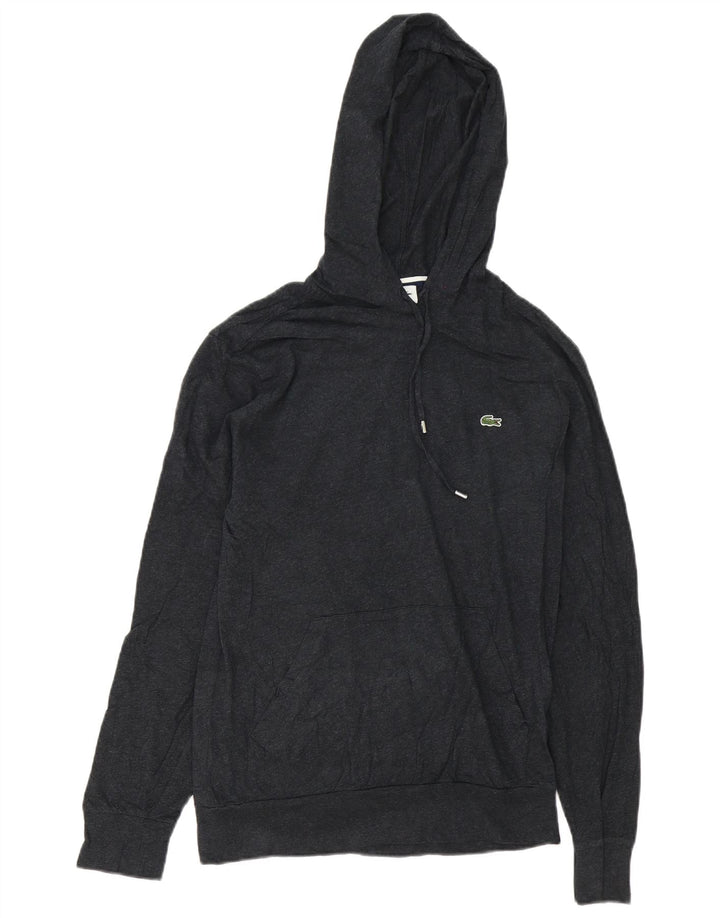 Maglione con cappuccio da uomo Lacoste taglia 4 in cotone grigio medio