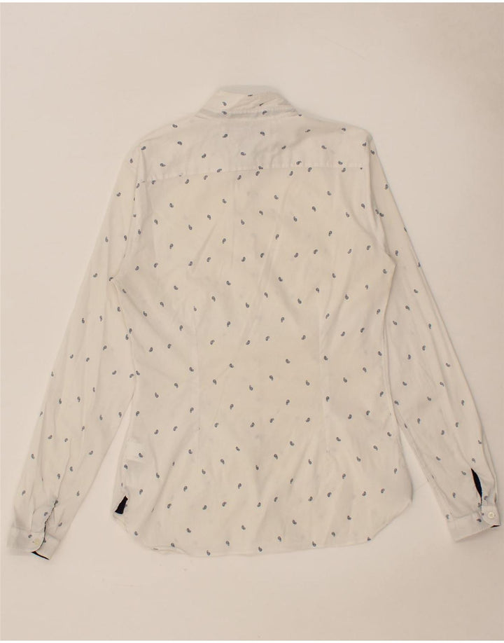 TOMMY HILFIGER Womens Slim Fit Shirt US 6 Medium White Paisley Vintage Tommy Hilfiger and Second-Hand Tommy Hilfiger from Messina Hembry 