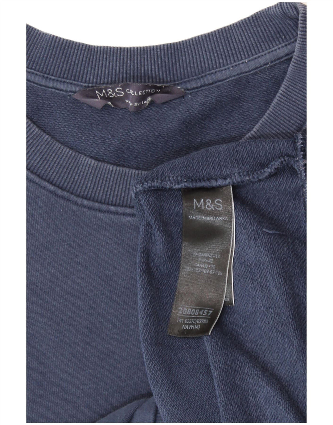 Felpa da donna Marks & Spencer UK 14 Large in cotone blu navy