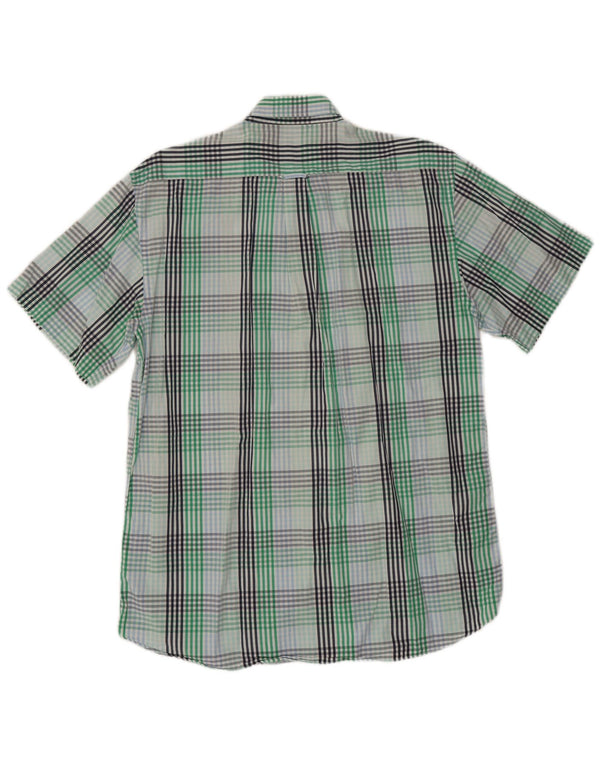 Gant Camicia da uomo a maniche corte vestibilità regolare in cotone a quadri verdi grandi