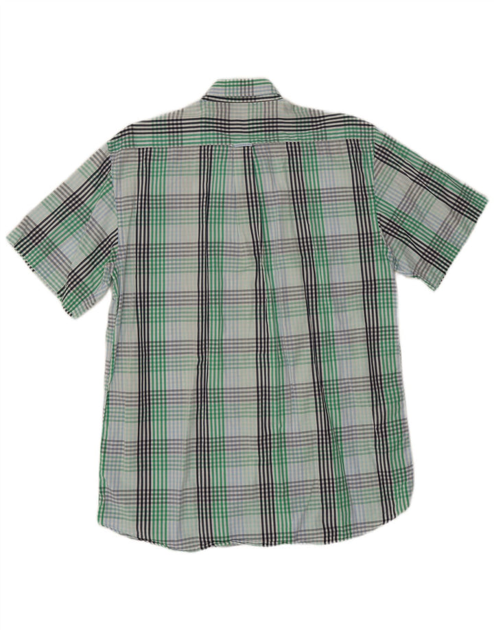 Gant Camicia da uomo a maniche corte vestibilità regolare in cotone a quadri verdi grandi