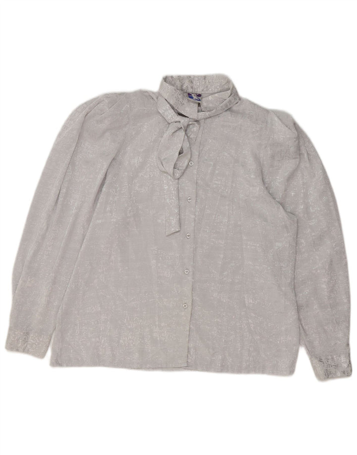 YESSICA Camicetta da donna con cravatta sul davanti EU 42 Large Grigio Poliestere