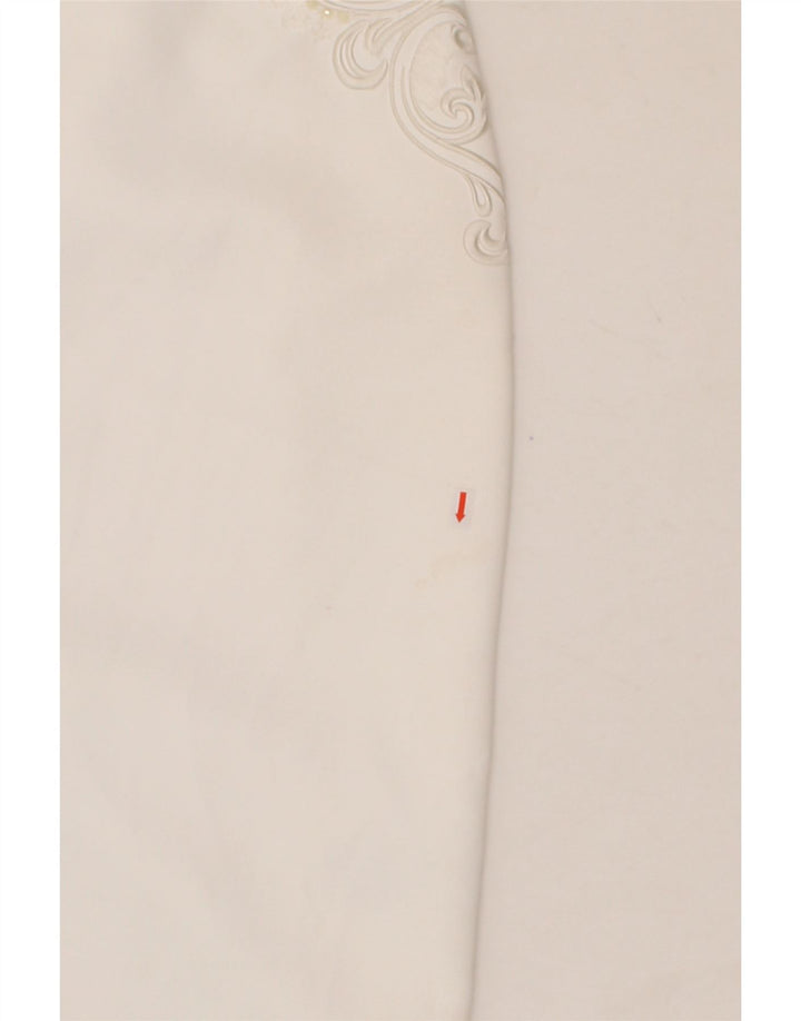 TED BAKER Womens Pencil Skirt Size 3 Medium W30 White Paisley Polyester Vintage Ted Baker and Second-Hand Ted Baker from Messina Hembry 