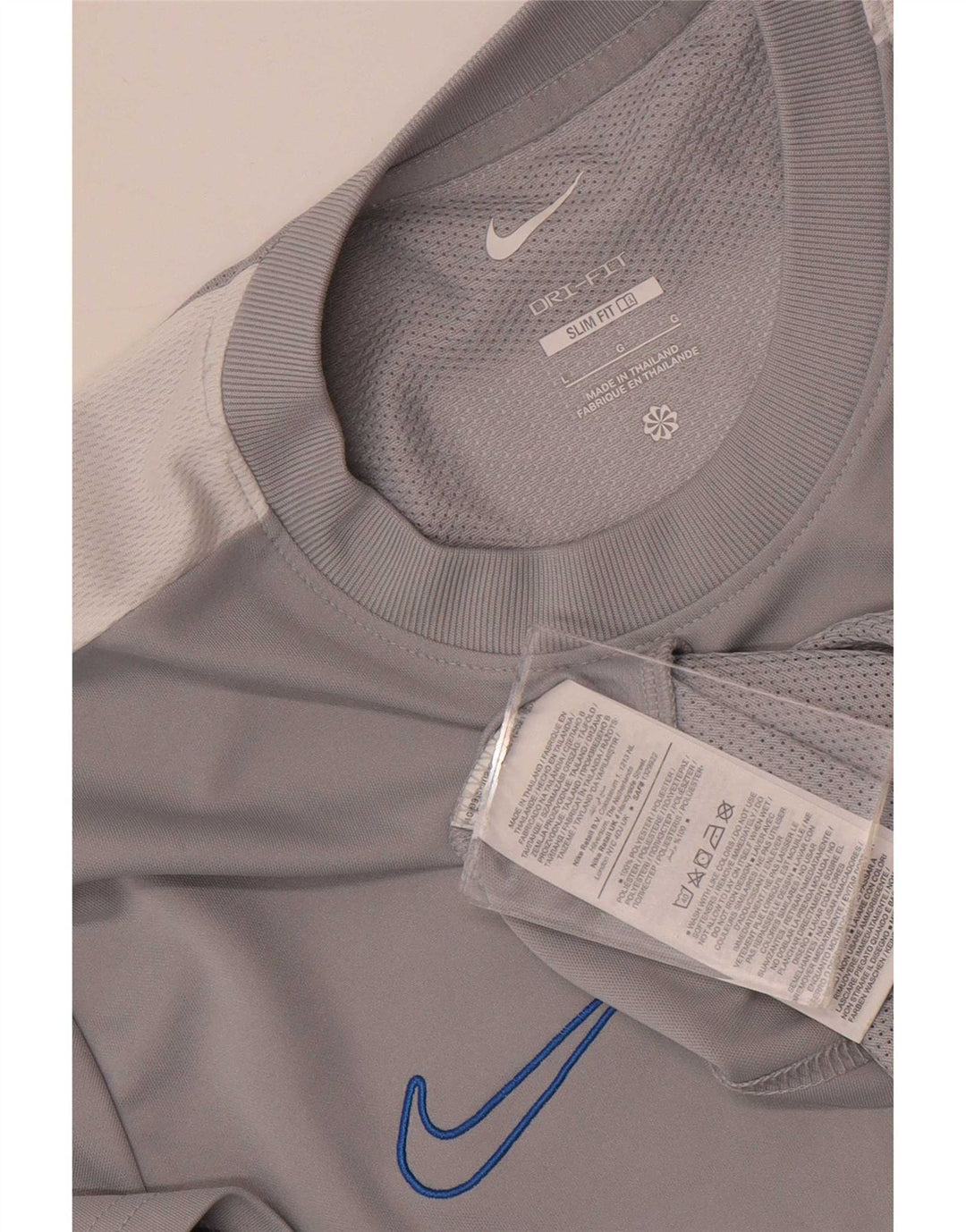 T-shirt Nike da uomo Dri Fit Slim Top Large in poliestere color block grigio
