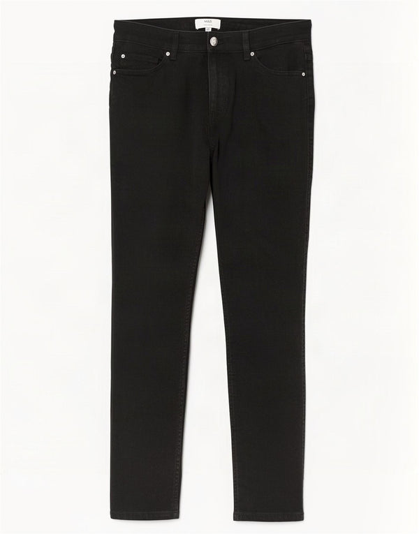 Jeans corti slim da donna Marks & Spencer UK 14 medio W30 L27 cotone nero