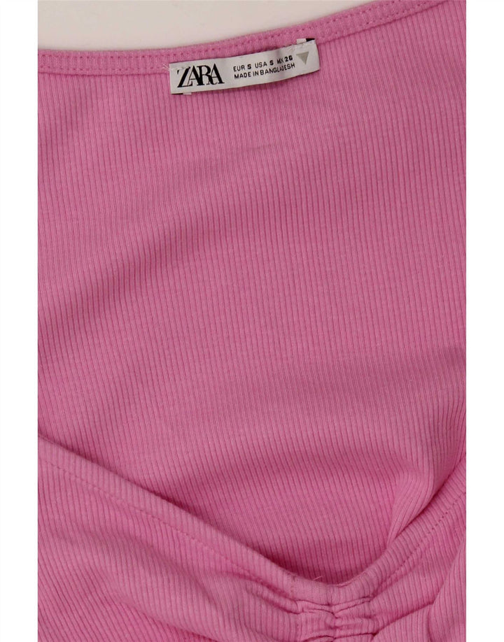 Top corto da donna Zara UK 8 piccolo rosa