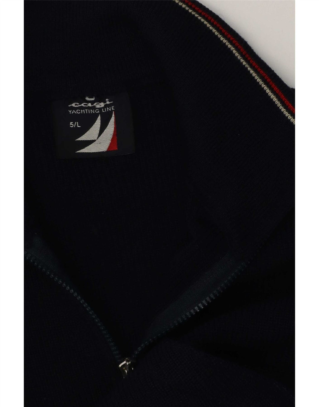 Maglione cardigan da uomo Cagi grande in lana vergine blu navy